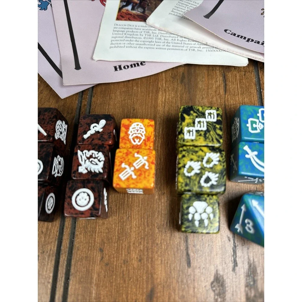 TSR 1995 Dragon Dice Role Playing Game Bag 14 Dice D&D Dungeons Dragons‎ Bag